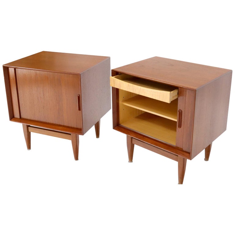 mid century modern teak nightstand