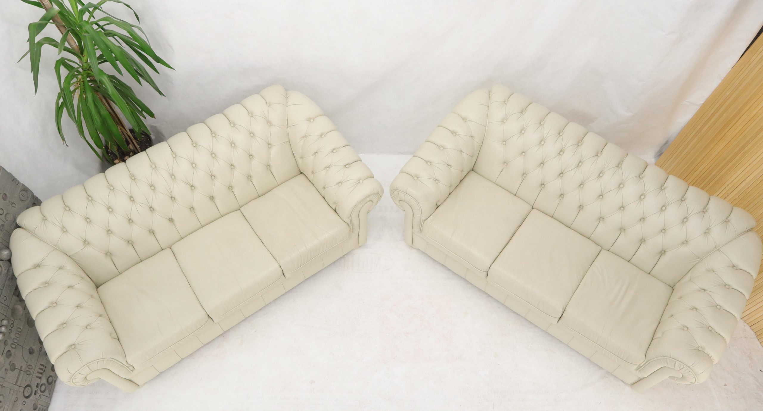 off white leather chesterfield sofa