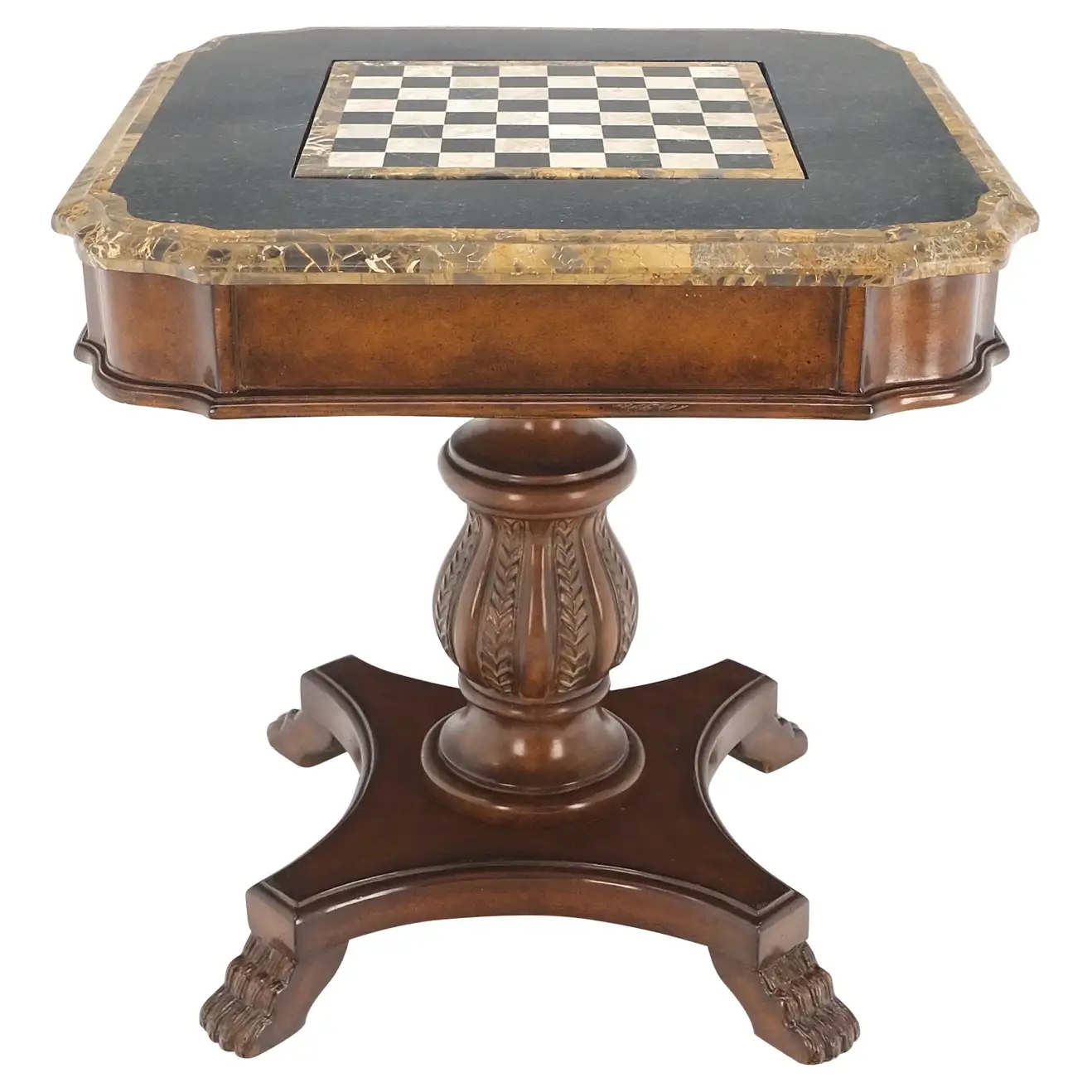 - Marble Flip Top Chess Board Game Table