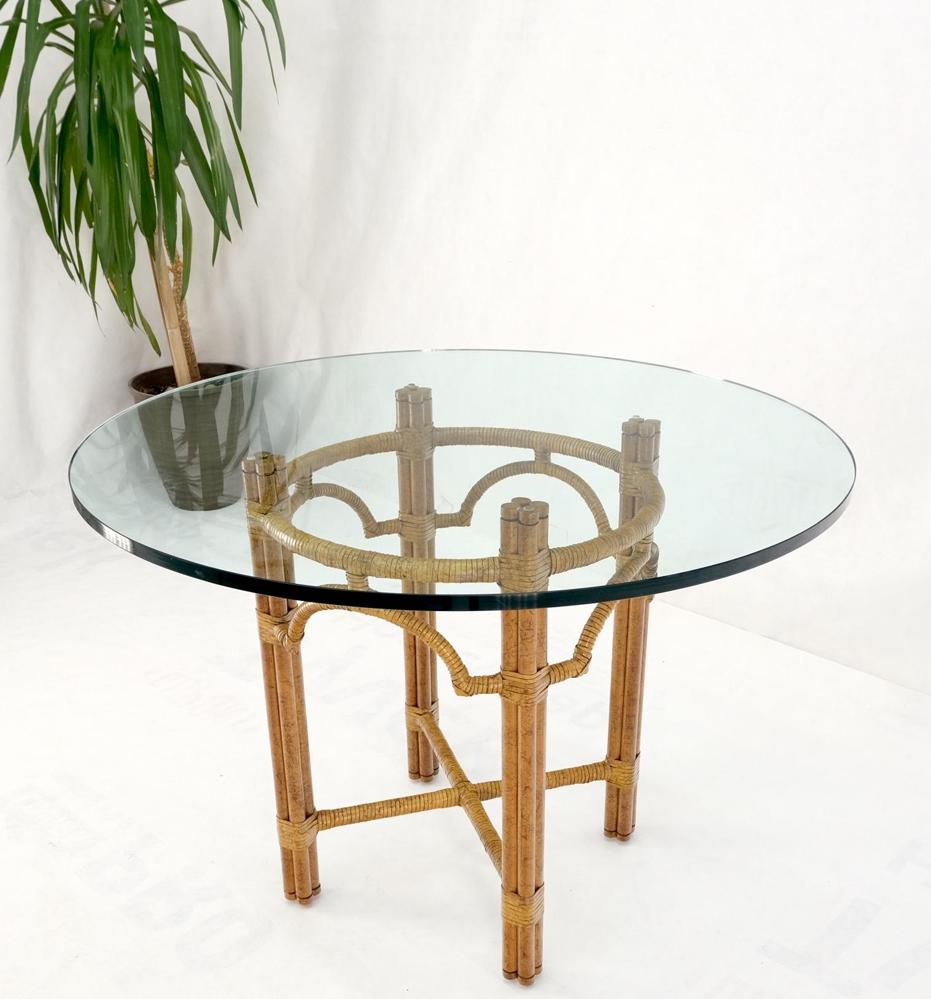 Bamboo Base Glass Top Round Dining Table - Sohotreasures.com | SOHO ...